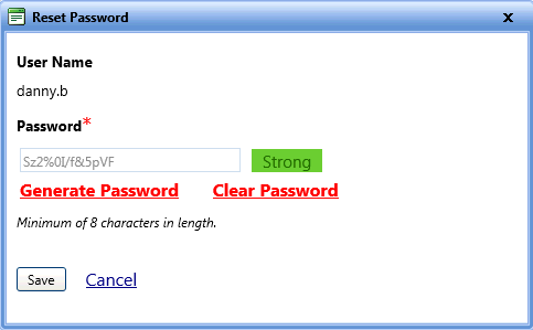 Reset password
